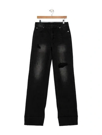 Pre-owned Ser.o.ya Mid-rise Wide Leg Jeans In Black