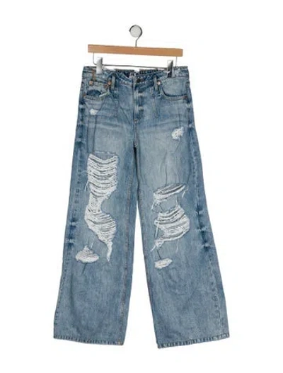 Pre-owned Ser.o.ya Mid-rise Wide Leg Jeans In Blue