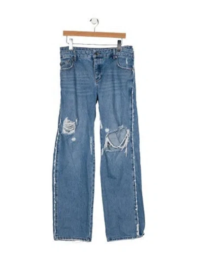 Pre-owned Ser.o.ya Mid-rise Wide Leg Jeans In Blue