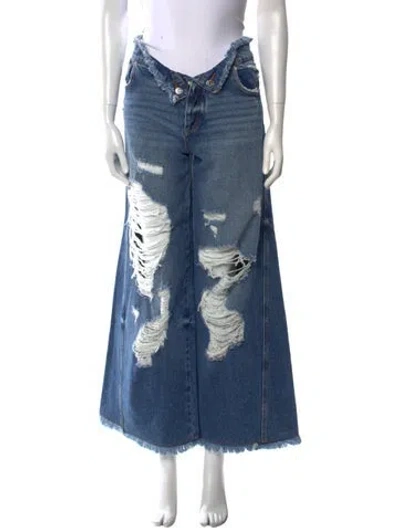 Pre-owned Ser.o.ya Mid-rise Wide Leg Jeans In Blue