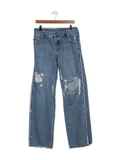 Pre-owned Ser.o.ya Mid-rise Wide Leg Jeans In Blue