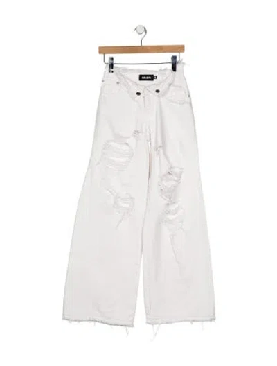 Pre-owned Ser.o.ya Mid-rise Wide Leg Jeans In White