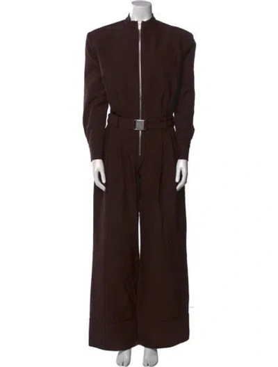 Pre-owned Ser.o.ya Mock Neck Jumpsuit In Brown