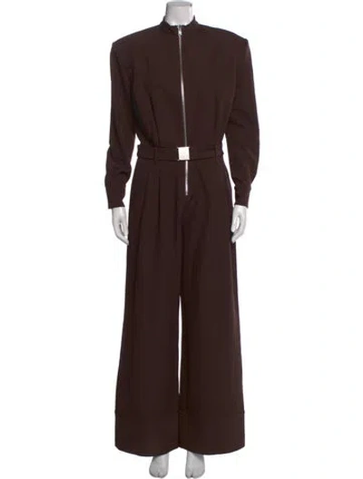 Pre-owned Ser.o.ya Mock Neck Jumpsuit In Brown