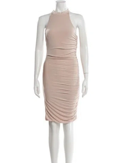 Pre-owned Ser.o.ya Mock Neck Knee-length Dress In Neutral
