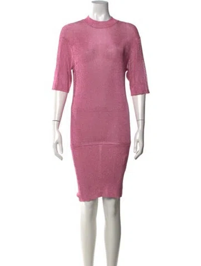 Pre-owned Ser.o.ya Mock Neck Knee-length Dress In Pink