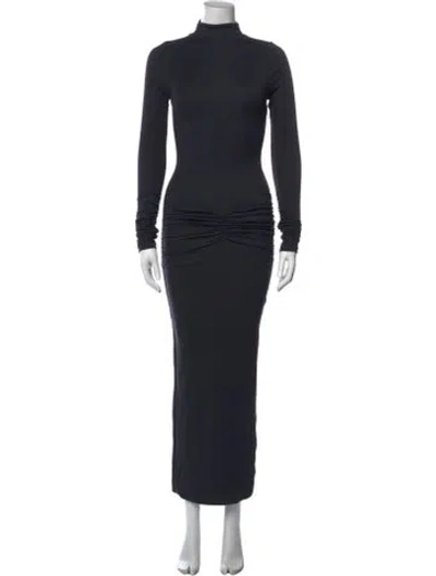 Pre-owned Ser.o.ya Mock Neck Long Dress In Black