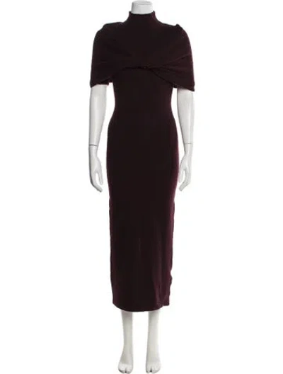Pre-owned Ser.o.ya Mock Neck Long Dress In Brown
