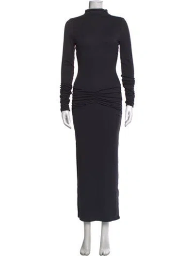 Pre-owned Ser.o.ya Mock Neck Long Dress In Gray