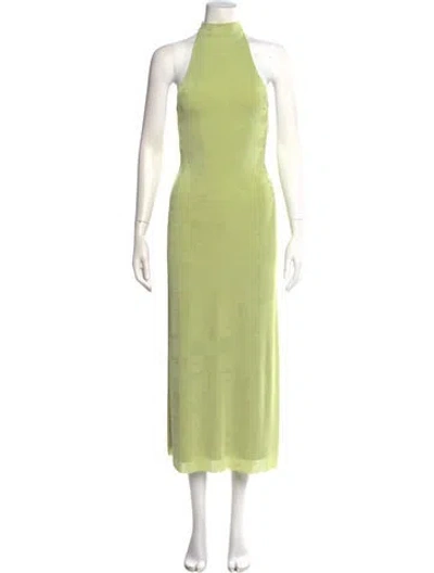 Pre-owned Ser.o.ya Mock Neck Long Dress In Green
