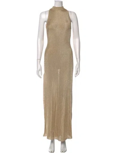 Pre-owned Ser.o.ya Mock Neck Long Dress In Neutrals