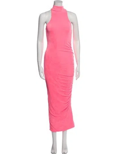 Pre-owned Ser.o.ya Mock Neck Long Dress In Pink
