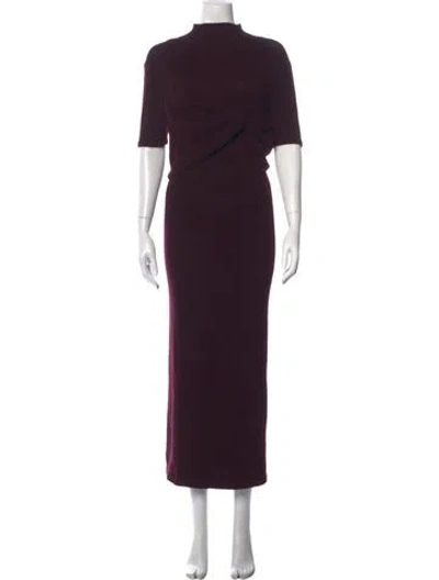 Pre-owned Ser.o.ya Mock Neck Long Dress In Purple