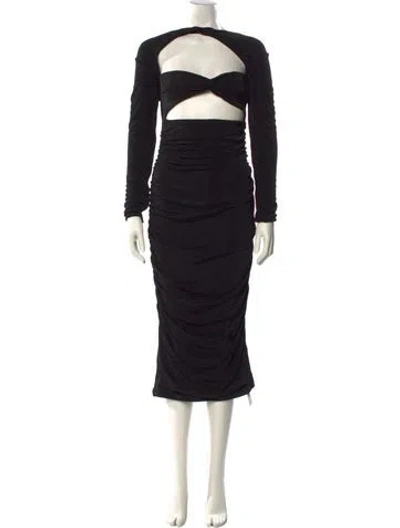Pre-owned Ser.o.ya Mock Neck Long Dress W/ Tags In Black
