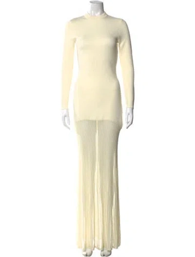 Pre-owned Ser.o.ya Mock Neck Long Dress In Yellow
