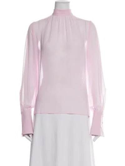 Pre-owned Ser.o.ya Mock Neck Long Sleeve Blouse In Pink
