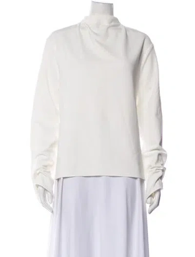 Pre-owned Ser.o.ya Mock Neck Long Sleeve Top In White