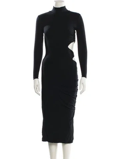 Pre-owned Ser.o.ya Mock Neck Midi Length Dress In Blue