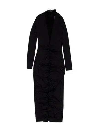 Pre-owned Ser.o.ya Mock Neck Midi Length Dress In Blue