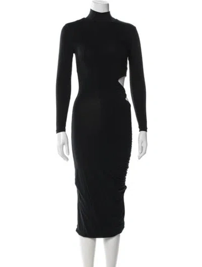 Pre-owned Ser.o.ya Mock Neck Midi Length Dress In Blue