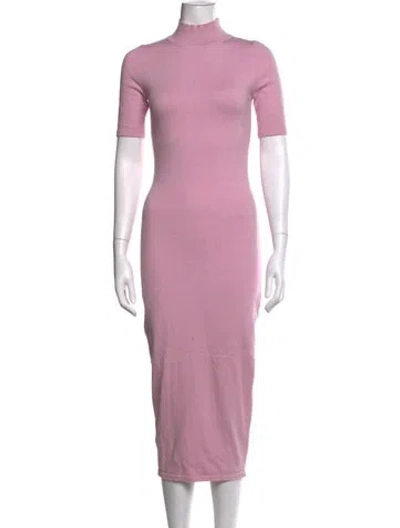 Pre-owned Ser.o.ya Mock Neck Midi Length Dress In Pink