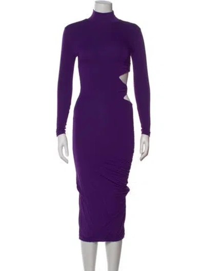 Pre-owned Ser.o.ya Mock Neck Midi Length Dress In Purple