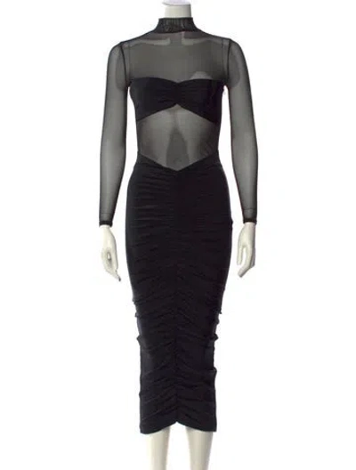 Pre-owned Ser.o.ya Mock Neck Midi Length Dress W/ Tags In Black