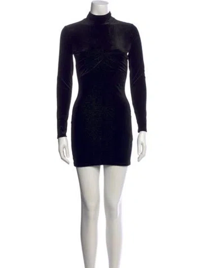Pre-owned Ser.o.ya Mock Neck Mini Dress In Black