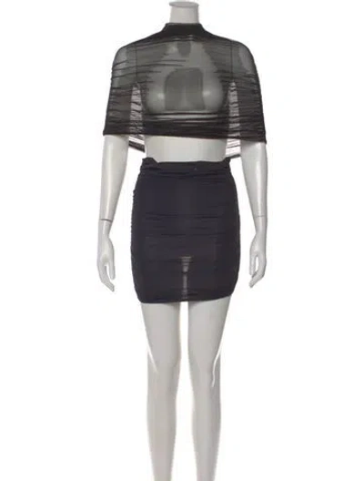Pre-owned Ser.o.ya Mock Neck Mini Dress In Black