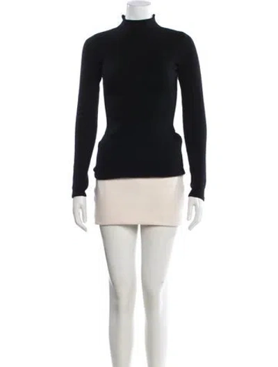 Pre-owned Ser.o.ya Mock Neck Mini Dress In Black