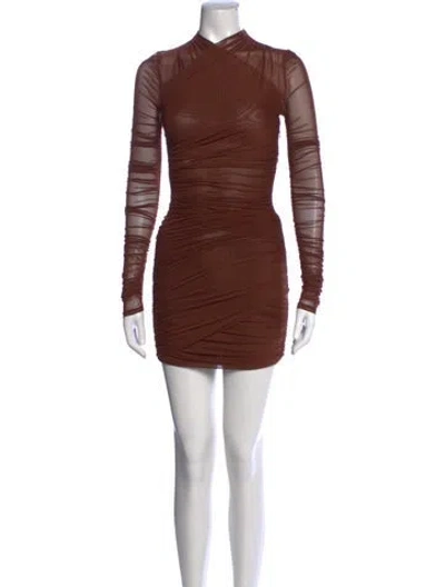 Pre-owned Ser.o.ya Mock Neck Mini Dress In Brown