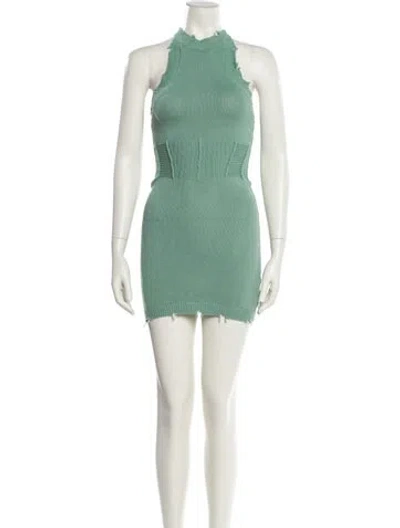 Pre-owned Ser.o.ya Mock Neck Mini Dress In Green