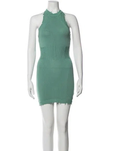 Pre-owned Ser.o.ya Mock Neck Mini Dress In Green