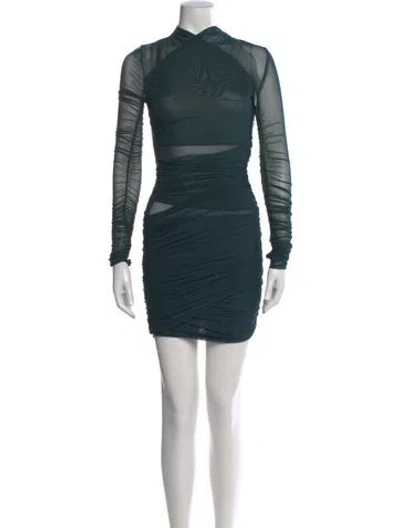 Pre-owned Ser.o.ya Mock Neck Mini Dress In Green