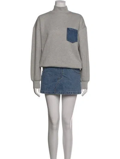 Pre-owned Ser.o.ya Mock Neck Mini Dress In Grey