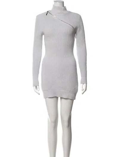 Pre-owned Ser.o.ya Mock Neck Mini Dress In Grey