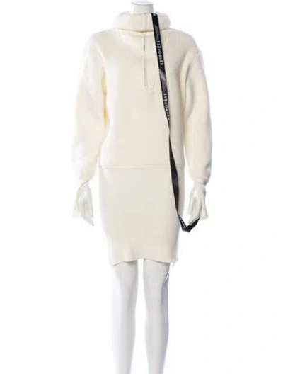 Pre-owned Ser.o.ya Mock Neck Mini Dress In Neutral