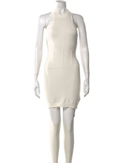 Pre-owned Ser.o.ya Mock Neck Mini Dress In Neutral