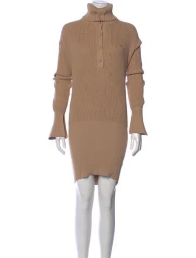 Pre-owned Ser.o.ya Mock Neck Mini Dress In Neutral