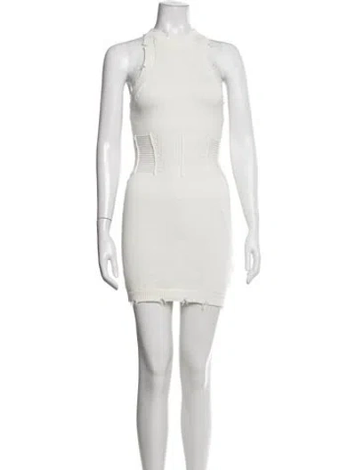 Pre-owned Ser.o.ya Mock Neck Mini Dress In Neutral