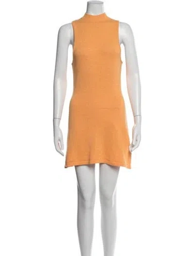 Pre-owned Ser.o.ya Mock Neck Mini Dress In Orange