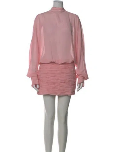 Pre-owned Ser.o.ya Mock Neck Mini Dress In Pink
