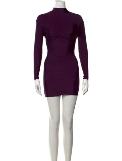 Pre-owned Ser.o.ya Mock Neck Mini Dress In Purple
