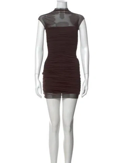 Pre-owned Ser.o.ya Mock Neck Mini Dress W/ Tags In Brown
