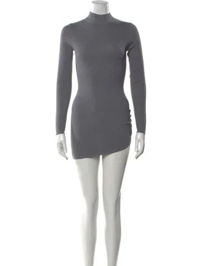 Pre-owned Ser.o.ya Mock Neck Mini Dress W/ Tags In Gray