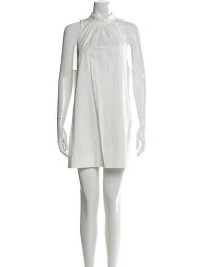 Pre-owned Ser.o.ya Mock Neck Mini Dress In White