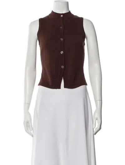 Pre-owned Ser.o.ya Mock Neck Sleeveless Top In Brown