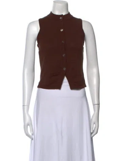 Pre-owned Ser.o.ya Mock Neck Sleeveless Top In Brown