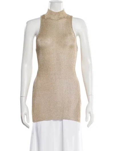 Pre-owned Ser.o.ya Mock Neck Sleeveless Top In Neutral