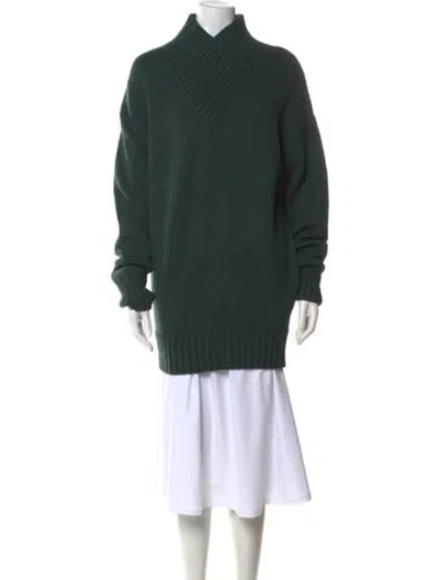 Pre-owned Ser.o.ya Mock Neck Sweater In Green